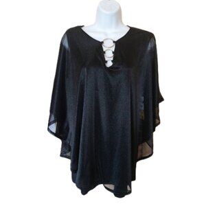 Black Top Gauzy Top Size Medium NEW NWT
